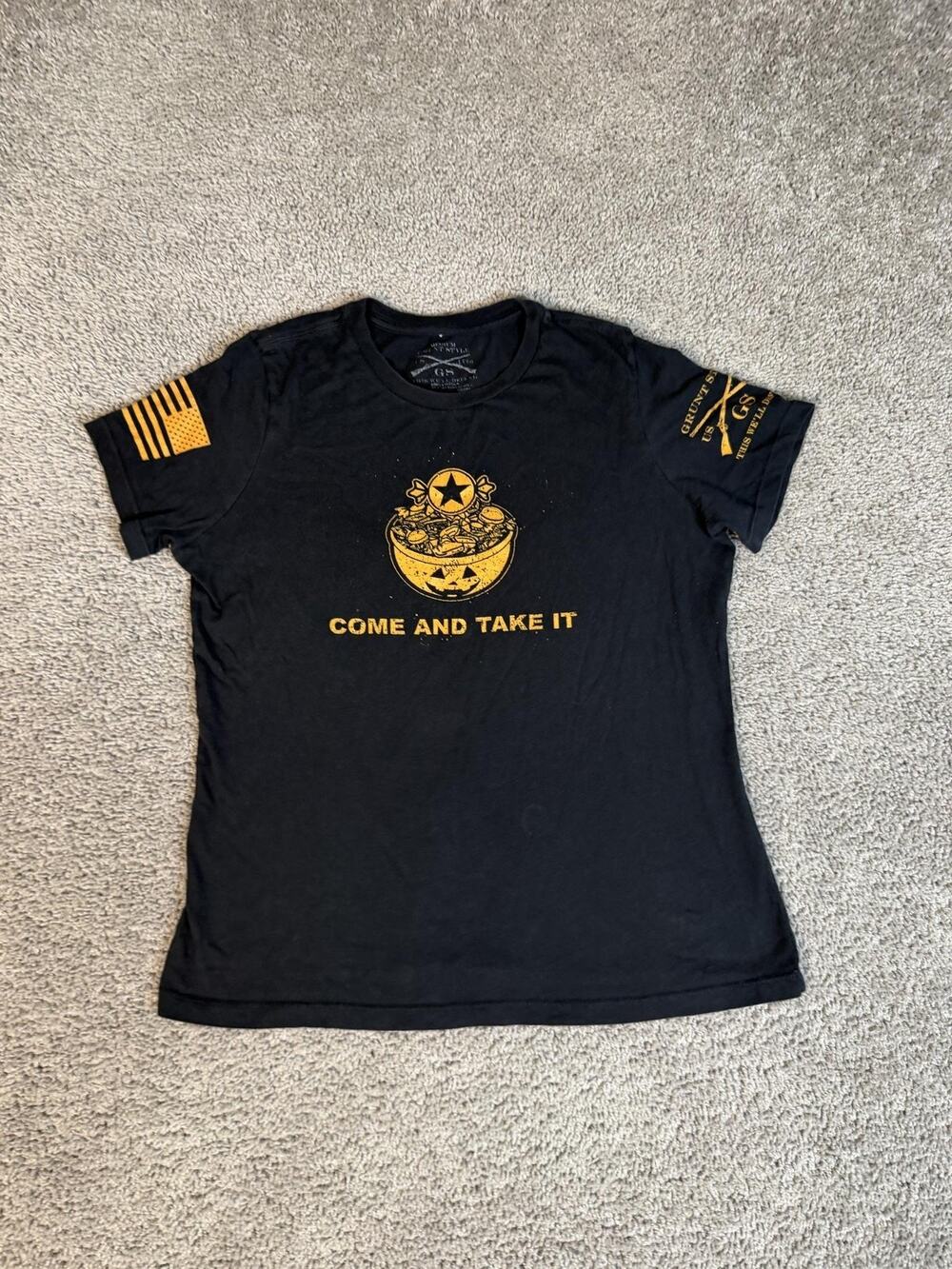 Grunt Style Shirt Womens M Halloween Come And Take It Pumpkin Trick Or Treat